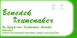 benedek krumenaker business card
